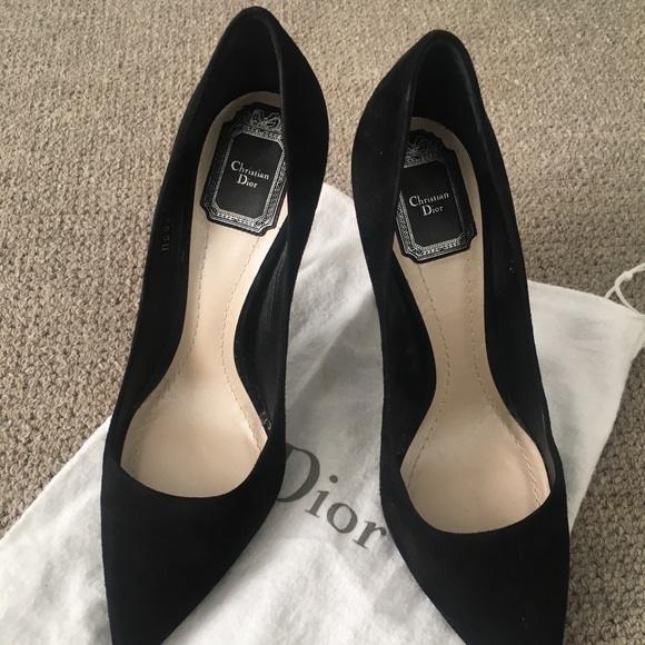 🖤CHRISTIAN DIOR BLK SUEDE POINTED-TOE HEEL PUMPS - Picture 2 of 8